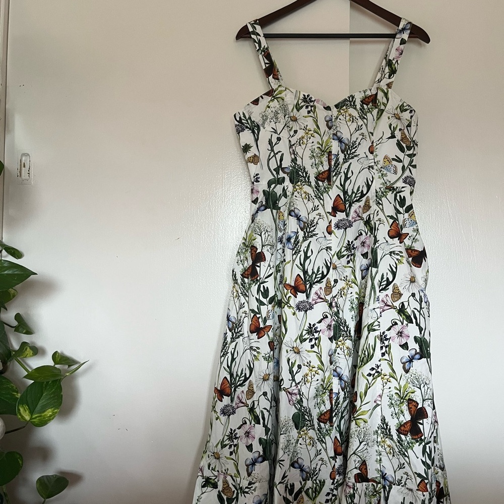 Floral Butterfly Print Dress